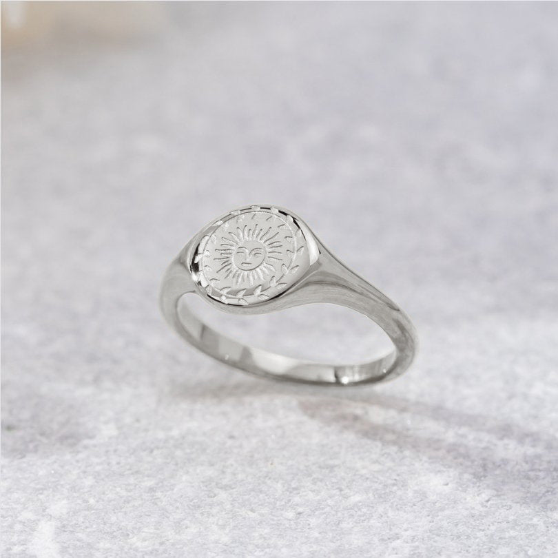 Zomerzonnewende zilveren ring