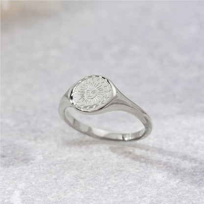 Zomerzonnewende zilveren ring