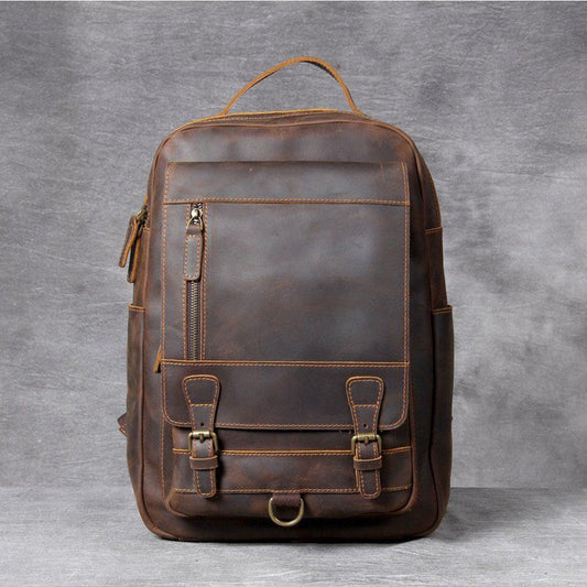 Jason - Premium Lichtbruine Leren Rugzak