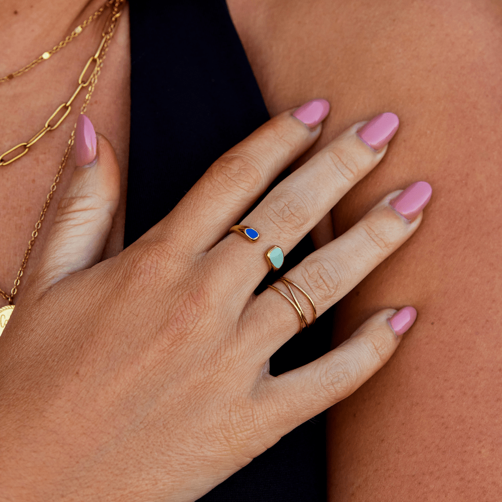 Saharaanse ring met turkoois
