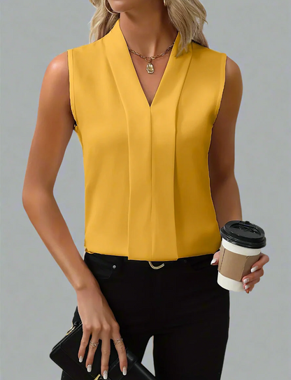 Adriana™ - Mouwloze V-hals blouse voor dames