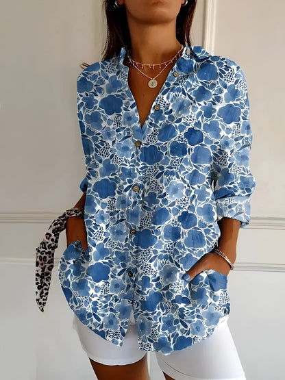 DESIREE I GEBLOEMDE BLOUSE MET KNOPENLIJST