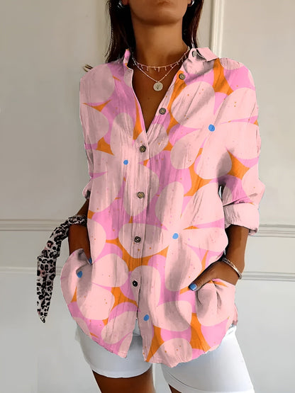 DESIREE I GEBLOEMDE BLOUSE MET KNOPENLIJST