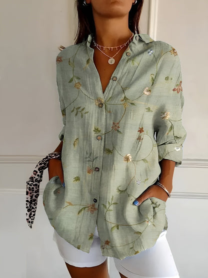 DESIREE I GEBLOEMDE BLOUSE MET KNOPENLIJST