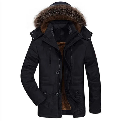 Winterjas van katoen met capuchon