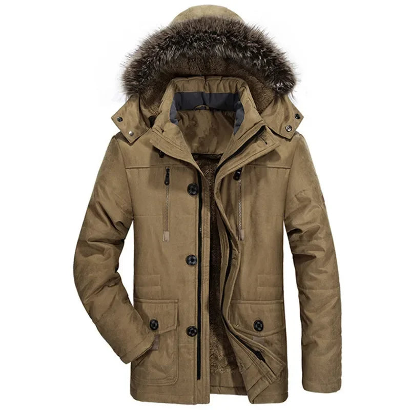 Winterjas van katoen met capuchon