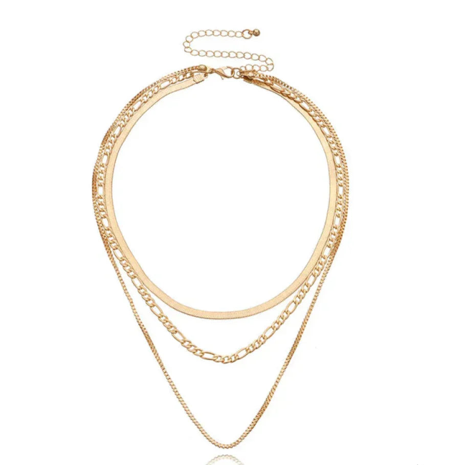 Giselle | Dreiteilige goldene Layering-Halskette