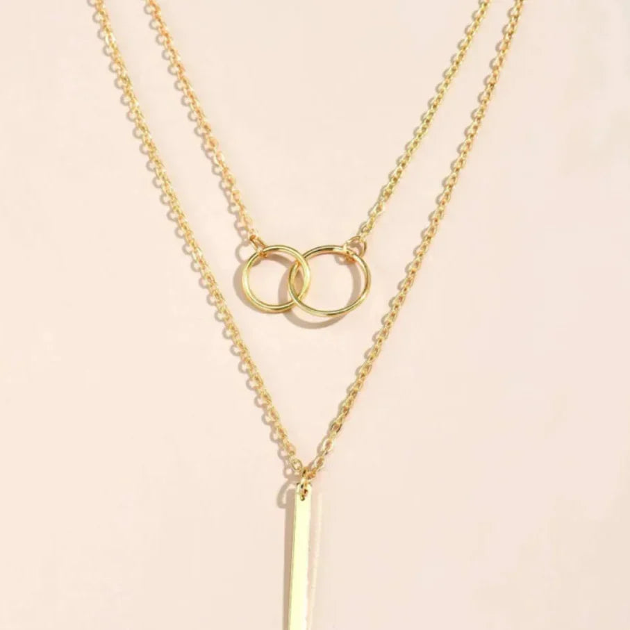 Jasmine | Goldene Vintage-Halskette mit Doppelkette
