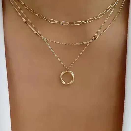 Elira | Goldene Vintage-Layering-Halskette