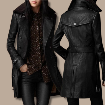Clara | Leren Trenchcoat