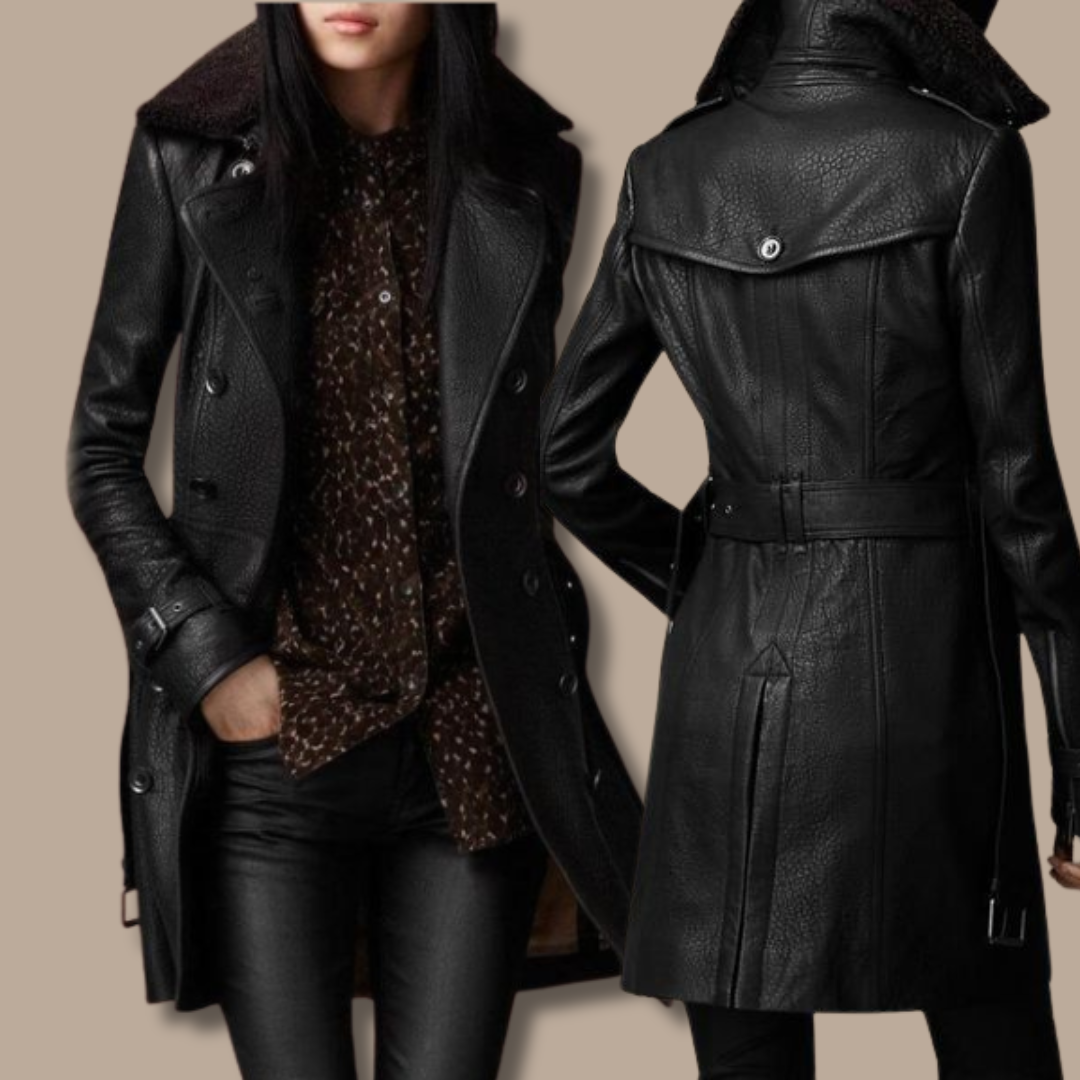 Clara | Leren Trenchcoat