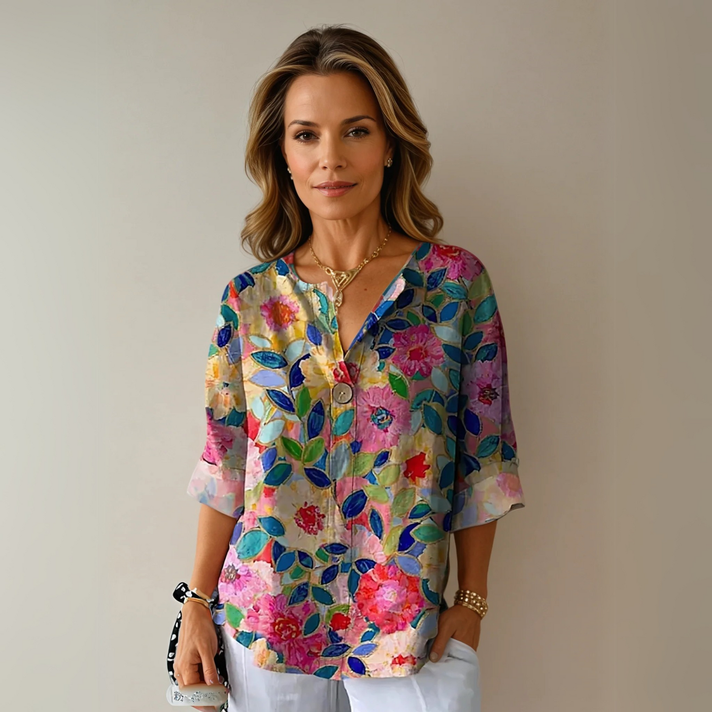Arlene™ | Chique bloes met bloemenprint
