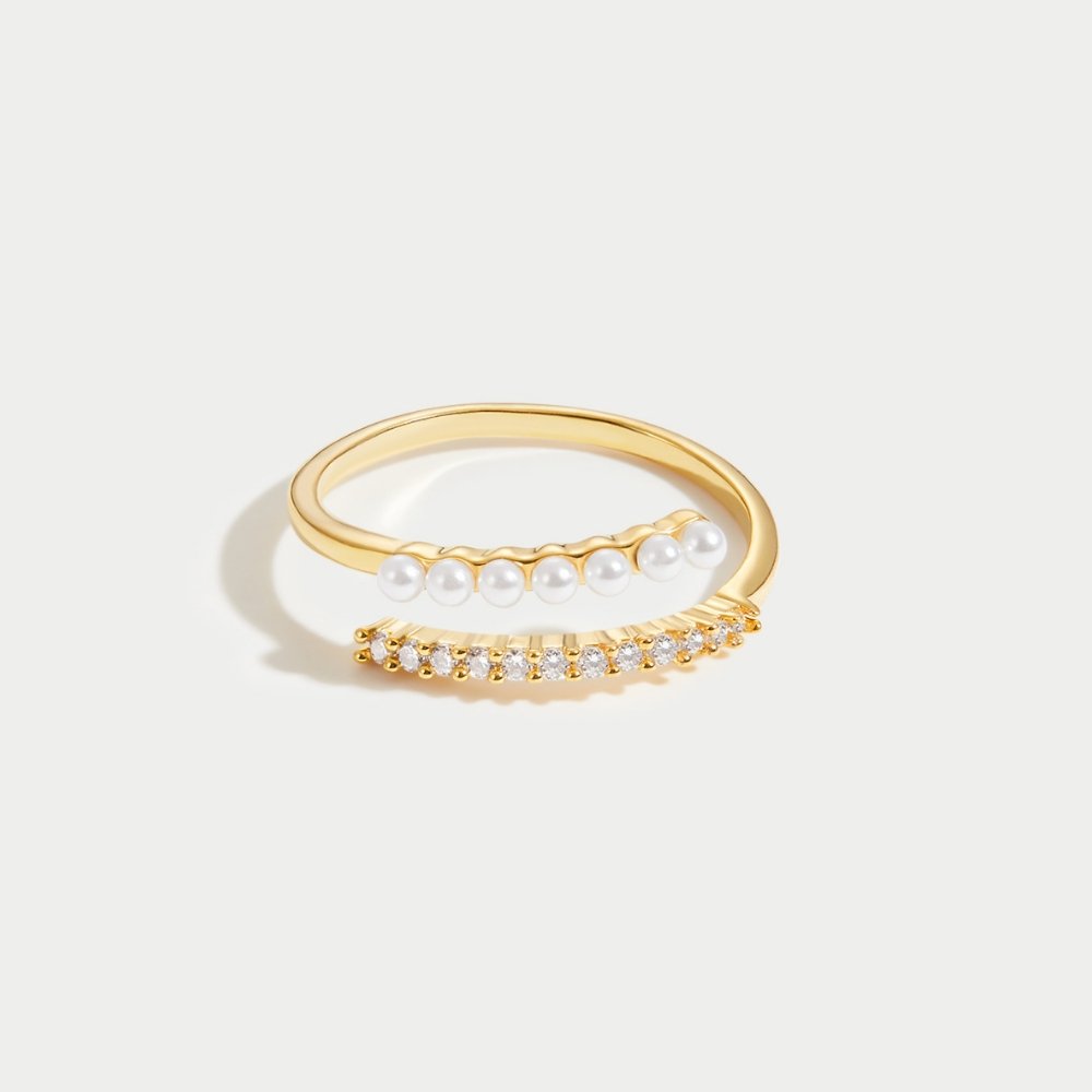 Ring 'Wrap Me' met kralen en kristallen
