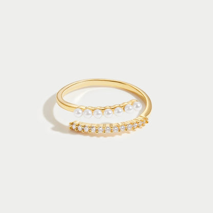 Ring 'Wrap Me' met kralen en kristallen