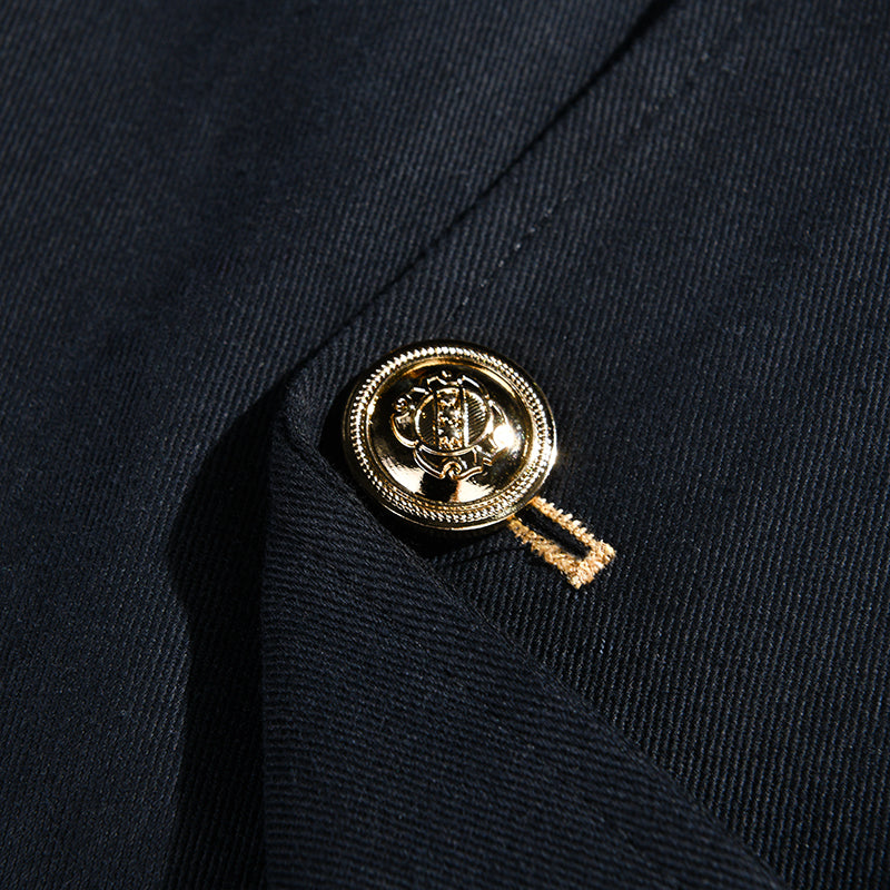 Klassische Vintage-Herrenjacke im Casual-Stil mit Stehkragen und Knopfleiste