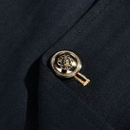 Klassische Vintage-Herrenjacke im Casual-Stil mit Stehkragen und Knopfleiste