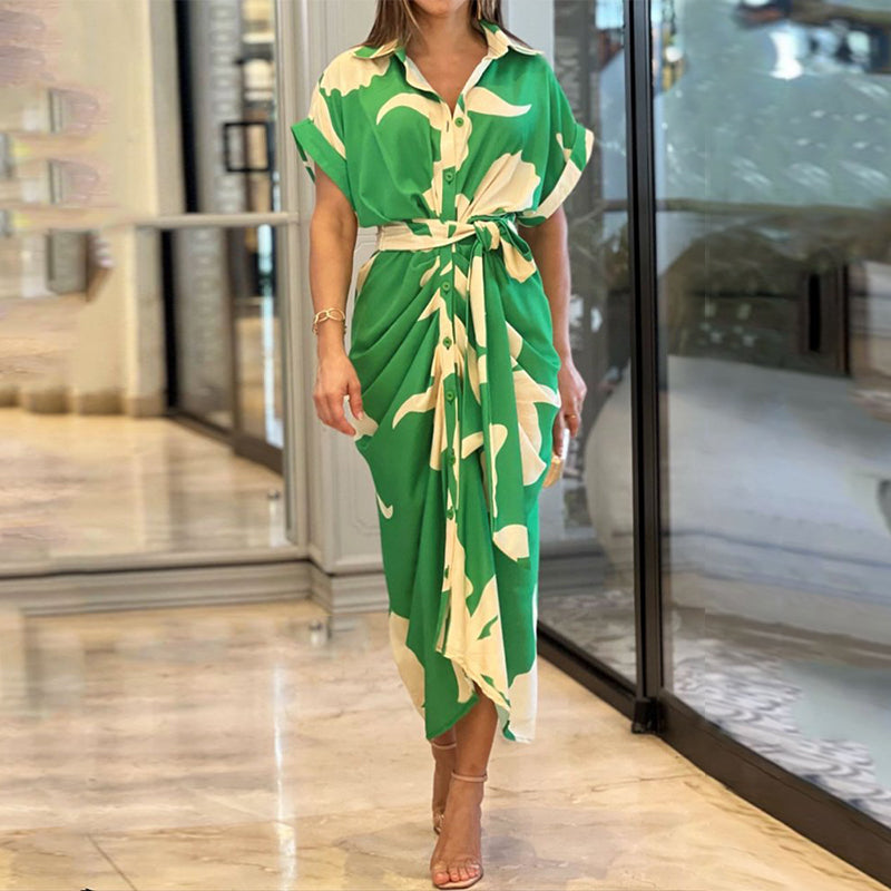 Fern - High-Waisted Dress with Ruffled Hem