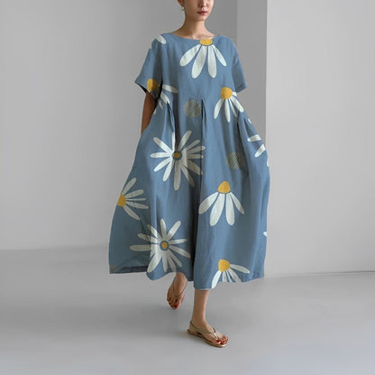 Daisy - Retro Grote Swing Losse Maxi Jurk